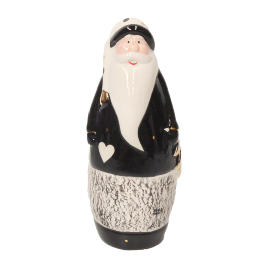 Black & Gold Santa with Heart