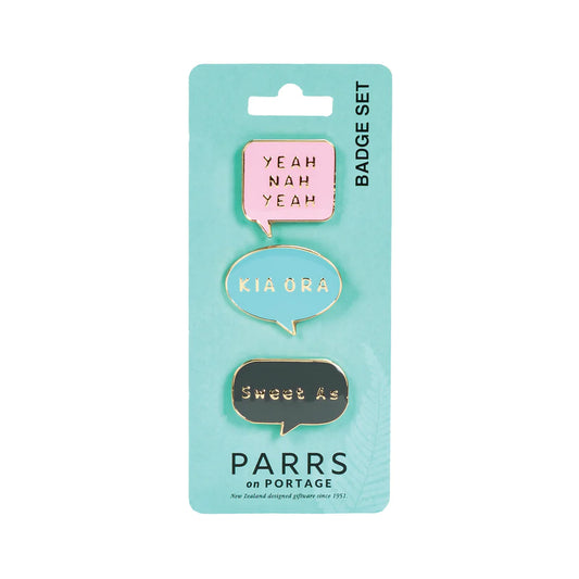 Badges New Zealand Sayings Set of 3