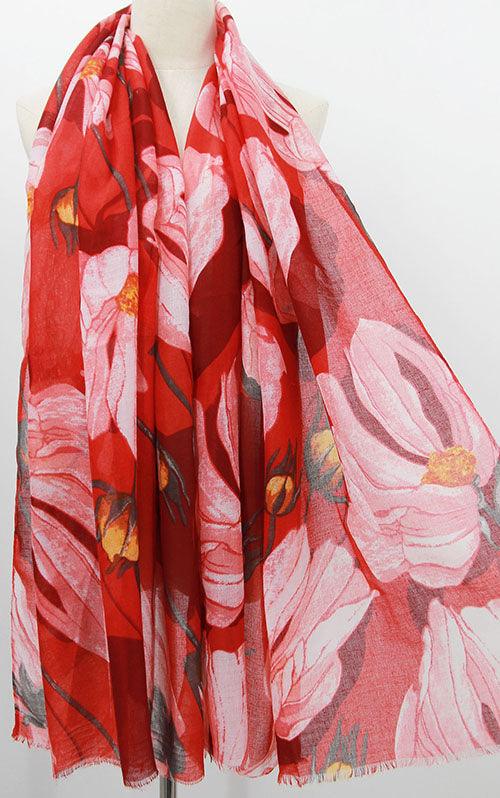 Red Floral Scarf