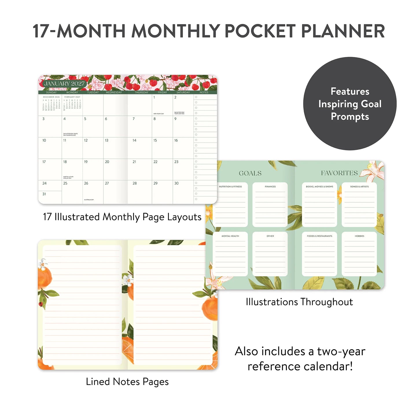 2027 Fruit & Flora Monthly Pocket Planner