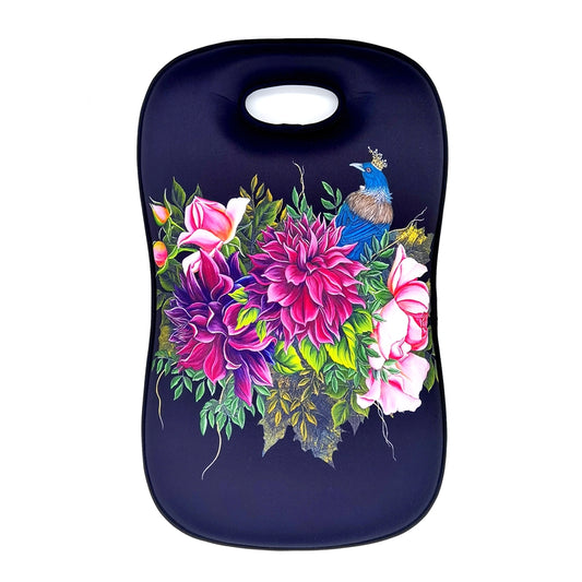 Garden Kneeler: Crowned Tui & Flowers