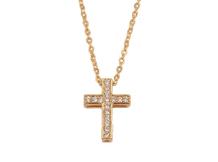 Gold Zircon Cross Pendant