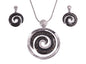 Black Enamel Koru Necklace Set