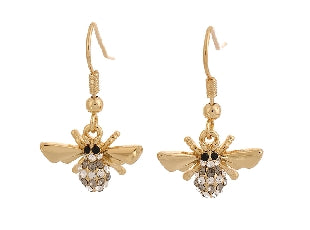 Diamante Gold Bee Earrings