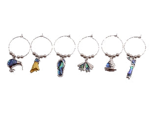 NZ Paua Kiwi Icons Wine Charms