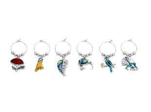 NZ Paua Kiwi Nature Wine Charms