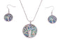 Paua Tree Of Life Pendant Set