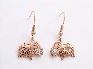 Rose Gold Koru Sheep Earrings