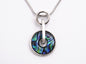 Paua Donut Rhodium Necklace