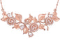 Rose Gold Flower & Leaves Necklace