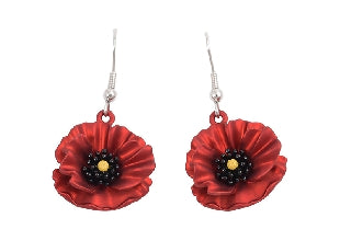 Red Poppy Earrings