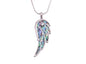 Paua Angel Wing Rhodium Pendant