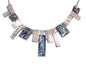 Paua & Rhinestone Fashion Rhodium Necklace