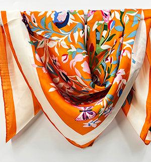 Orange Floral Scarf