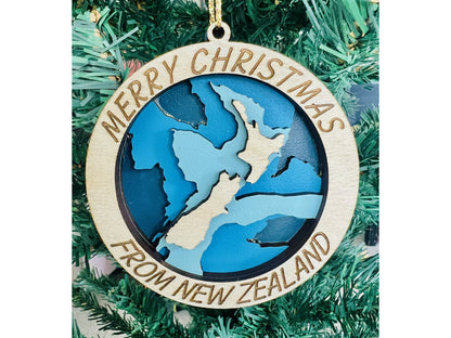 3D NZ map ornament
