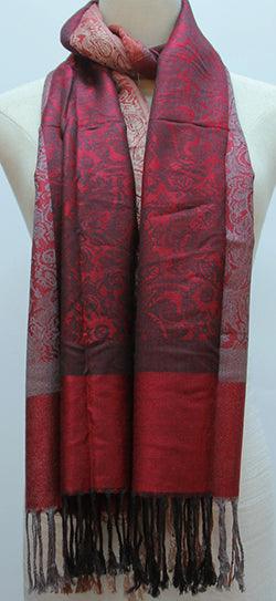 Burgundy Paisley Scarf