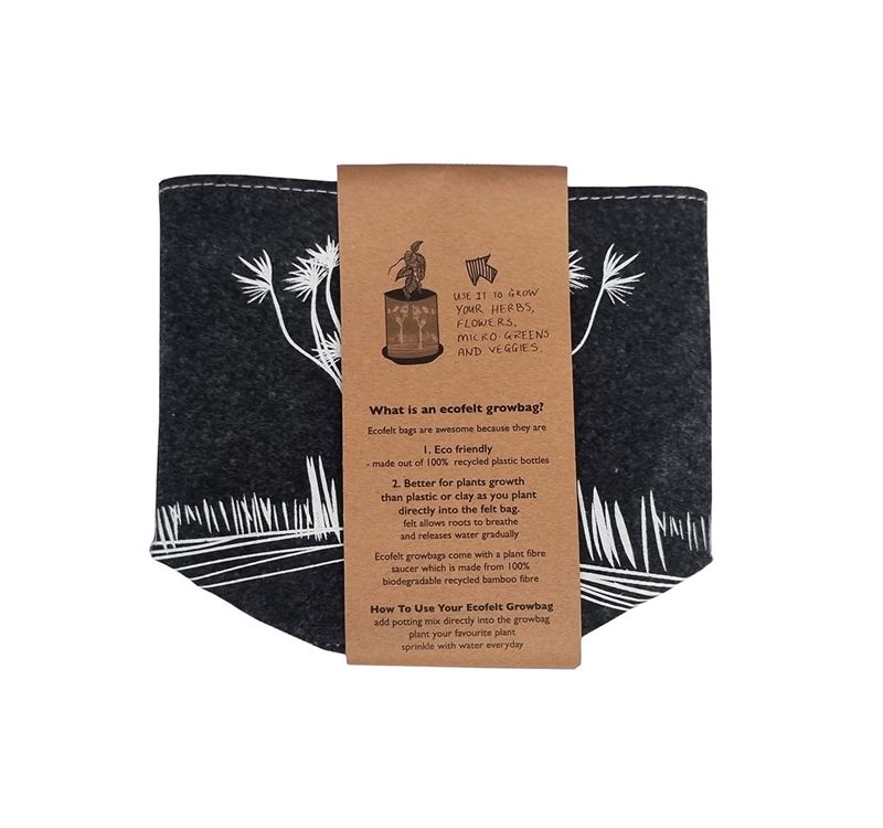 Coastal Cabbage Trees On Dark Grey - Ecofelt Growbag