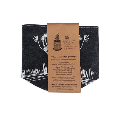 Coastal Cabbage Trees On Dark Grey - Ecofelt Growbag