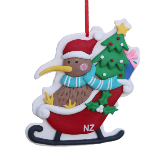 Kiwi & Tree in Sleigh