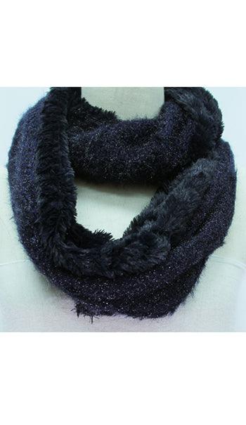 Navy Flux Fur Snood