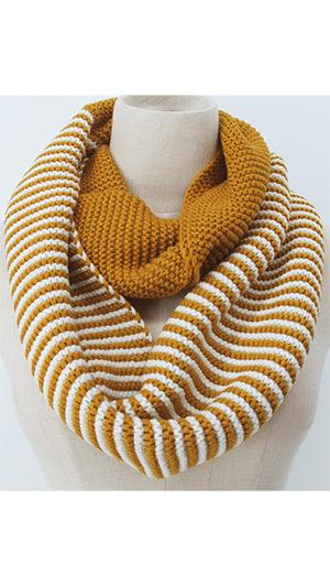 Mustard & White Stripped Snood