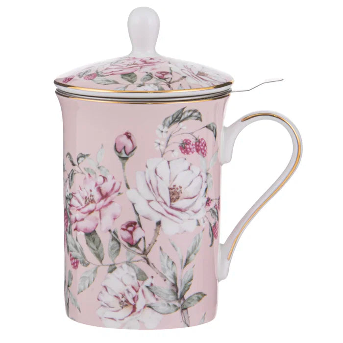 Raspberry Rose Infuser Mug