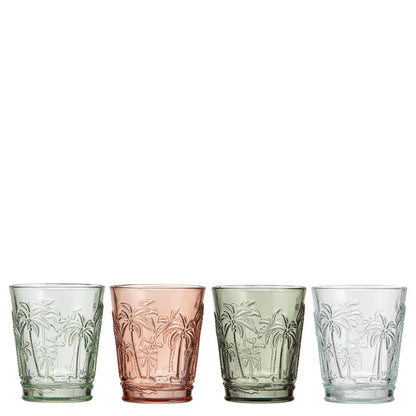 Panama Palm 4pk Glass Tumbler