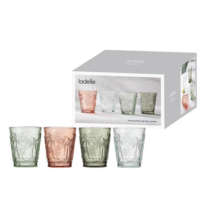 Panama Palm 4pk Glass Tumbler