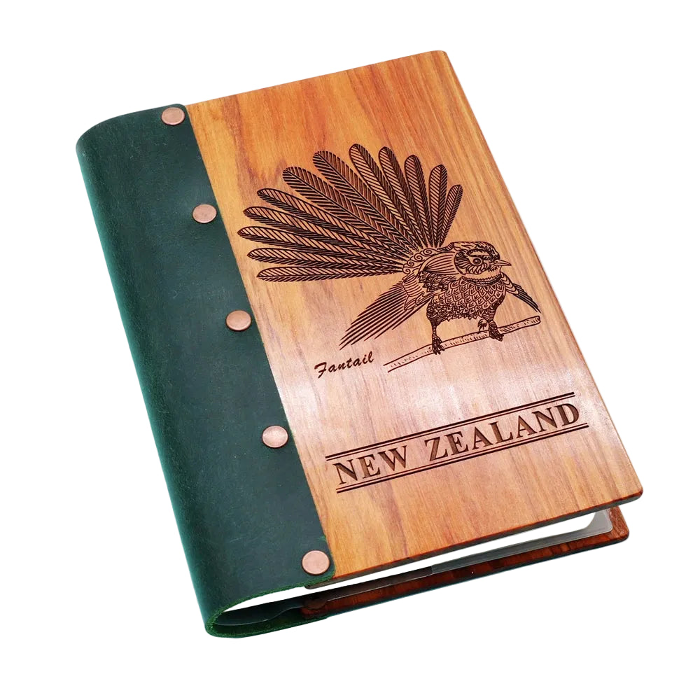Fantail Wooden & Leather Notebook