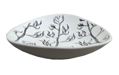 Harakeke Black On White - 10cm Porcelain Bowl