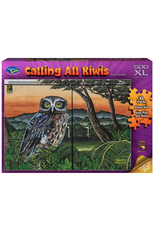 Calling All Kiwis 500XL Piece Jigsaw Ruru Sunset