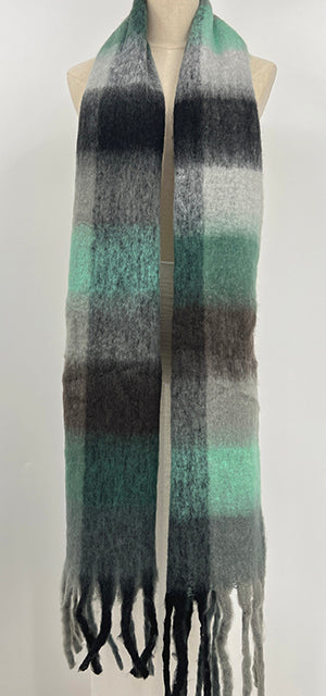 Black and Green Plaid Scarf