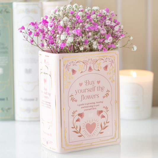 Pink Book Shaped Vase