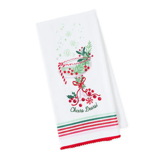 Cheers Dears! Embellished Dishtowel Set of 2