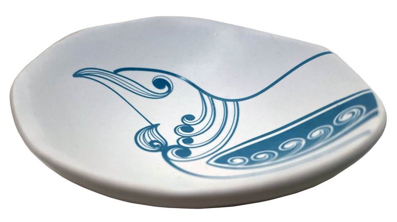 Tui Teal On White - 7cm Porcelain Bowl