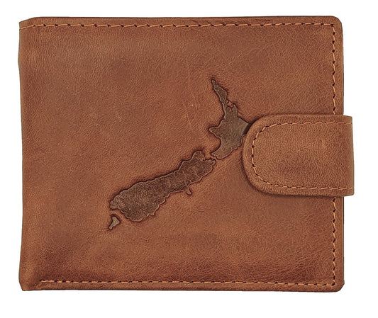 Men's Leather Wallet NZ Map