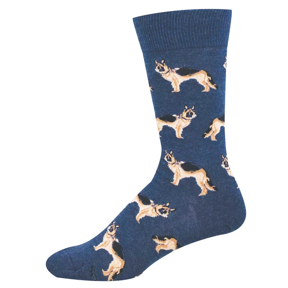 Navy German Shepherds - Men's Crew Sock