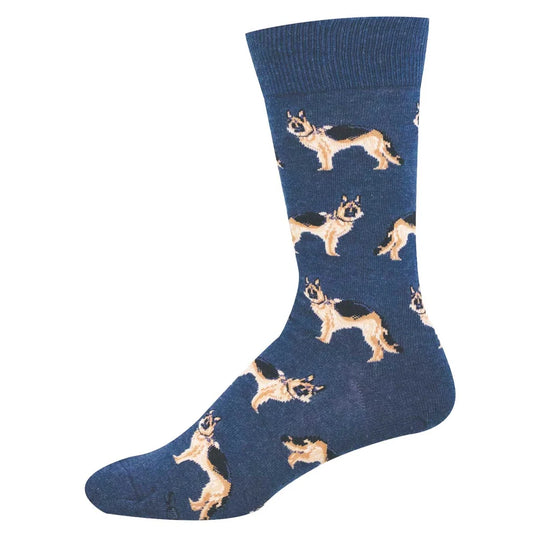 Navy German Shepherds - Men's Crew Sock