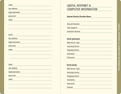 Midnight Floral Internet Address & Password Logbook