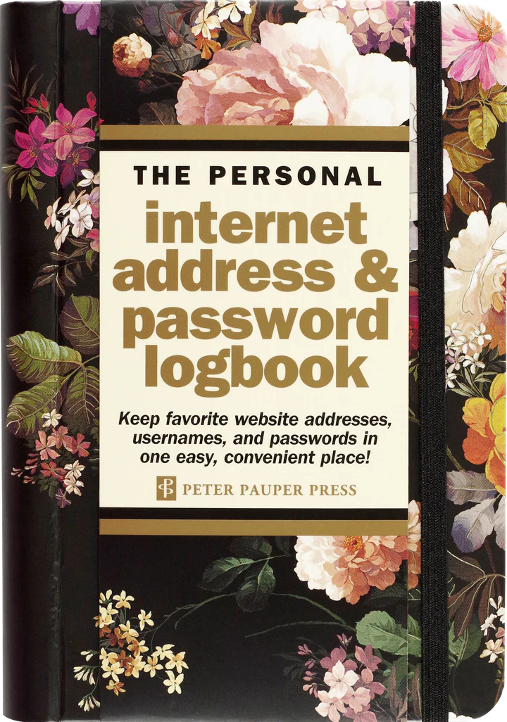 Midnight Floral Internet Address & Password Logbook