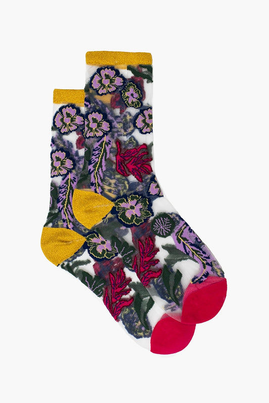 Floral Vines Sheer Sock