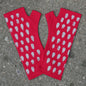 Red Polka Dot Merino Fingerless Gloves