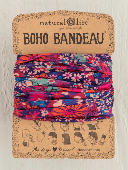 Boho Bandeau - Dark Red/Pink Floral