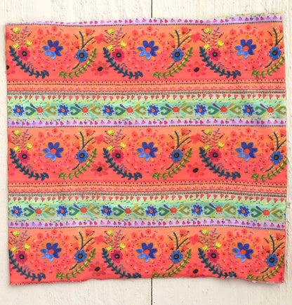 Half Boho Bandeau Coral Border Stripe