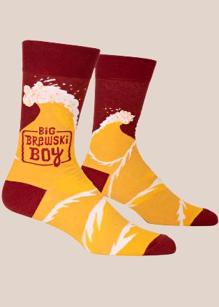 Mens socks that say Big Brewski Boy