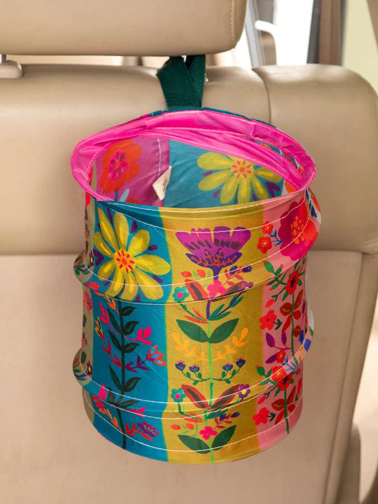 Pop Up Car Trash Can - Folk Flower