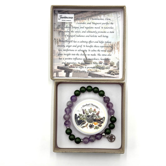 Herbal Therapy Perfumed Bracelet Frankincense and Amethyst with Tree of Life Charm