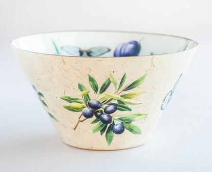 Decoupaged Glass Bowl – Olives