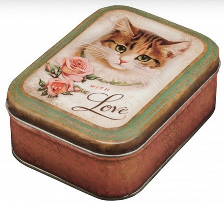 With Love Cat Small Rectangle Tin