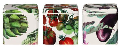 Vegetable Garden Set of 3 Small Hinged Tins